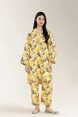Basic Printed Viscose Linen Yellow 2Pc