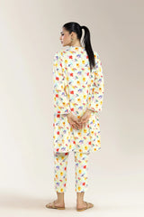 Basic Printed Viscose Linen Light Beige 2Pc