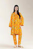 Basic Printed Viscose Linen Orange 2Pc
