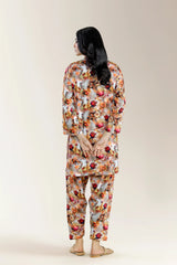 Printed Viscose Linen Grey 2Pc