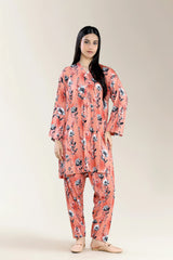 Printed Viscose Linen-Peach 2Pc