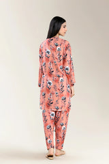 Printed Viscose Linen-Peach 2Pc