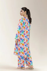 Printed Viscose Linen Ivory 2PC