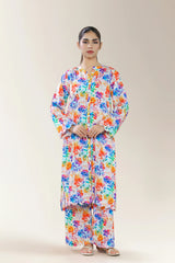 Printed Viscose Linen Ivory 2PC