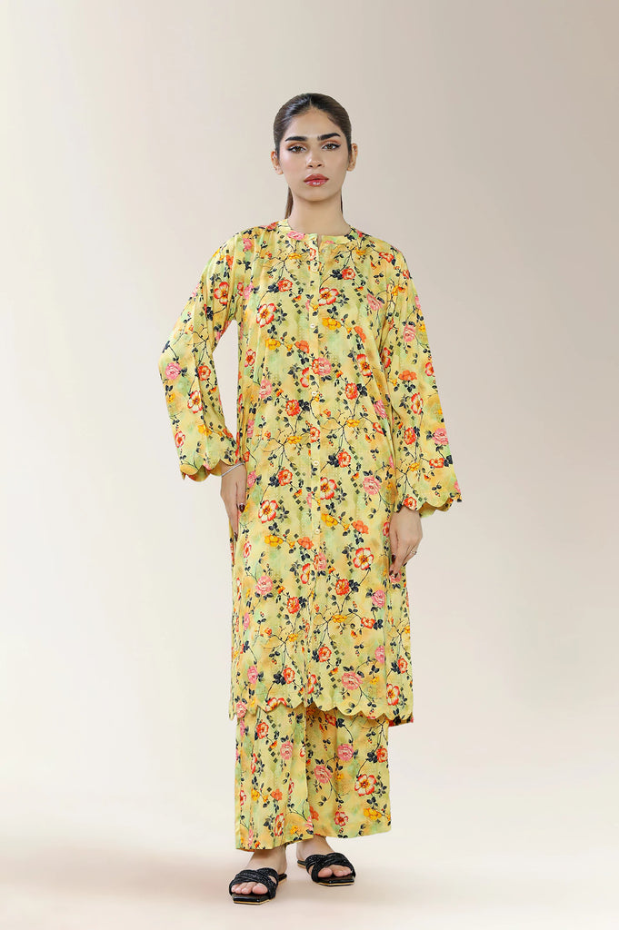 Printed Viscose Linen Peach 2PC