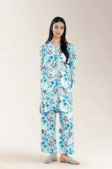 Printed Viscose Linen-Ash White 2Pc