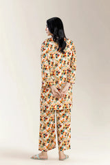 Printed Viscose Linen-Light Peach 2Pc