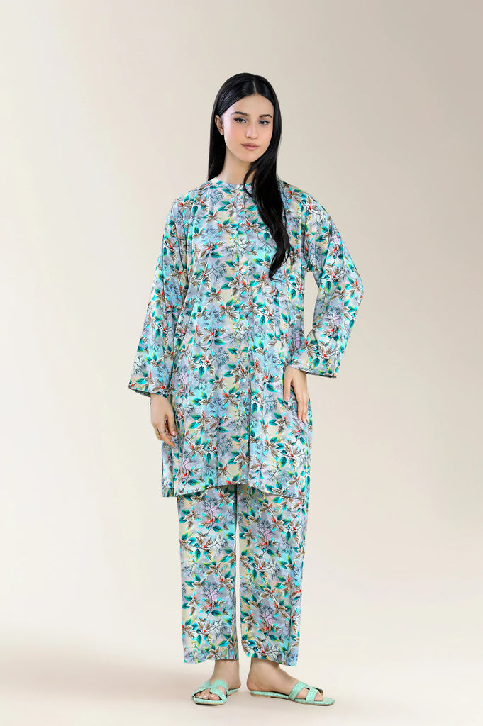 Printed Viscose Linen-Grey 2Pc
