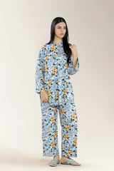 Basic Printed Viscose Linen Grey 2Pc