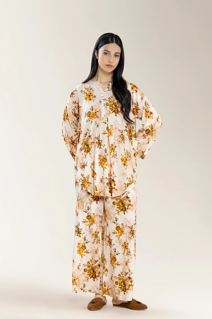 Basic Printed Viscose Linen Light Peach 2Pc