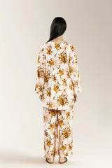 Basic Printed Viscose Linen Light Peach 2Pc