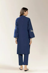 Embroidered Cotton Navy 2PC