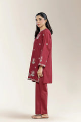 Embroidered Banadora Maroon 2PC