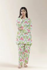 Printed Khaddar Green 2PC