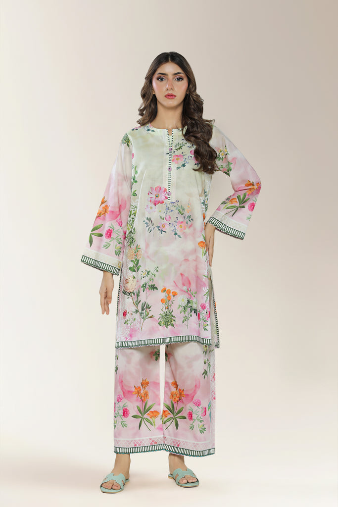 Printed Cambric Pink 2PC