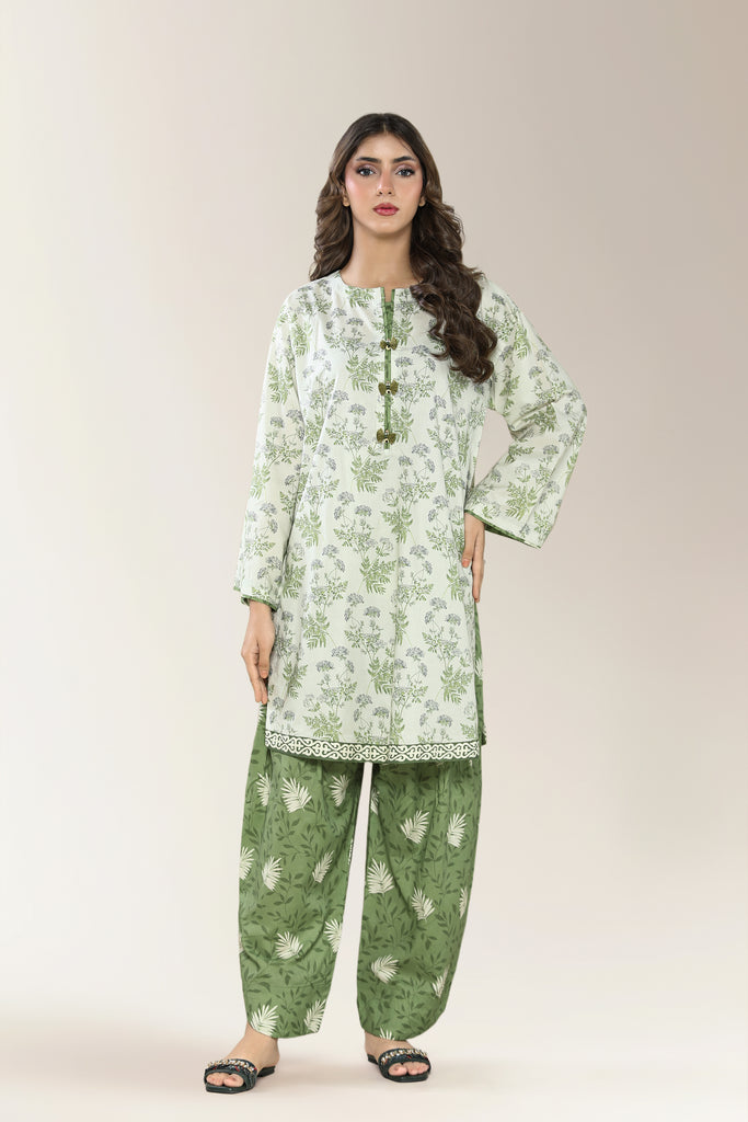 Printed Cambric Olive 2PC