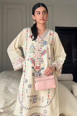 Embroidered Ivory 2PC