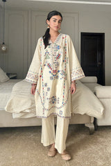 Embroidered Ivory 2PC