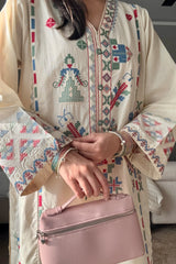 Embroidered Ivory 2PC