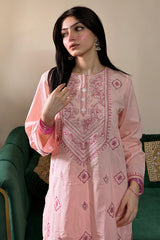 Embroidered Cotton Pink 2PC
