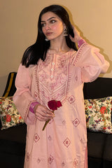 Embroidered Cotton Pink 2PC