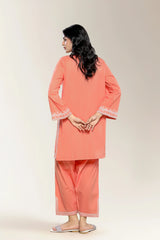 Embroidered Coral 2PC