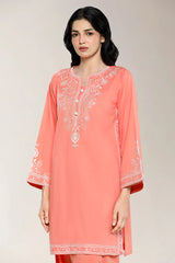 Embroidered Coral 2PC