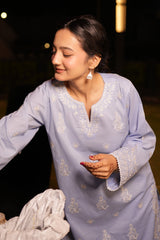 Embroidered Cotton Ice Blue 2PC