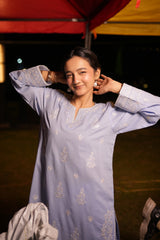 Embroidered Cotton Ice Blue 2PC