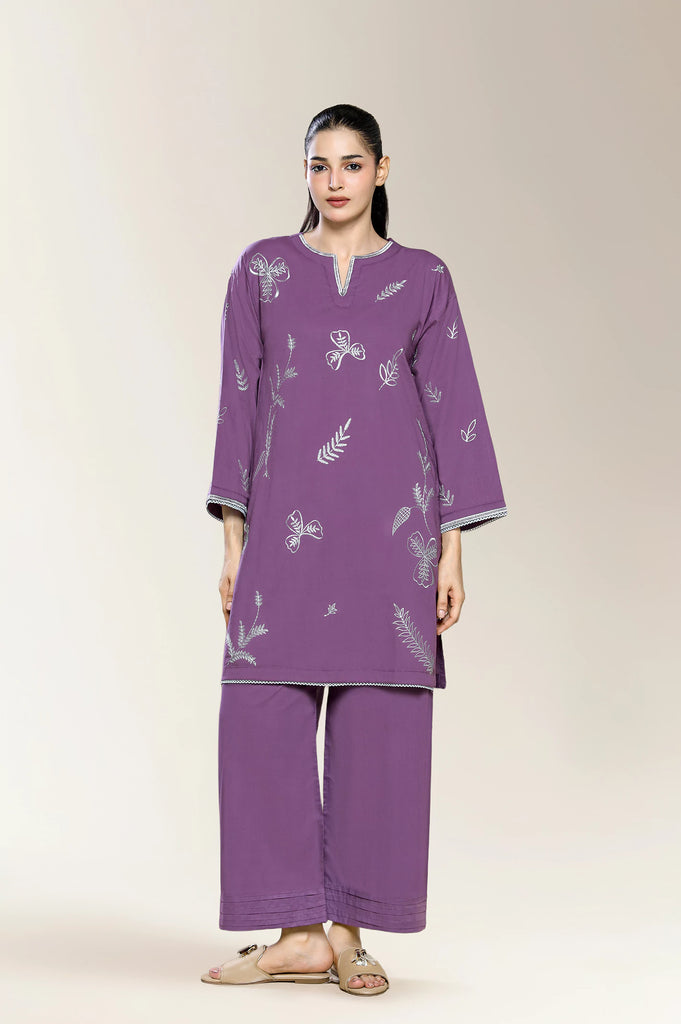 Embroidered Purple 2PC