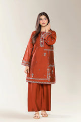 Embroidered Rust 2PC
