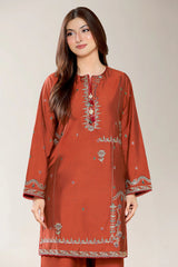 Embroidered Rust 2PC