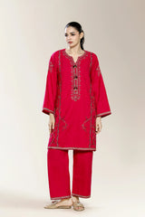 Embroidered Pink 2PC