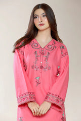 Embroidered Coral 2PC