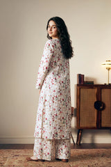 Printed White 2PC Suit