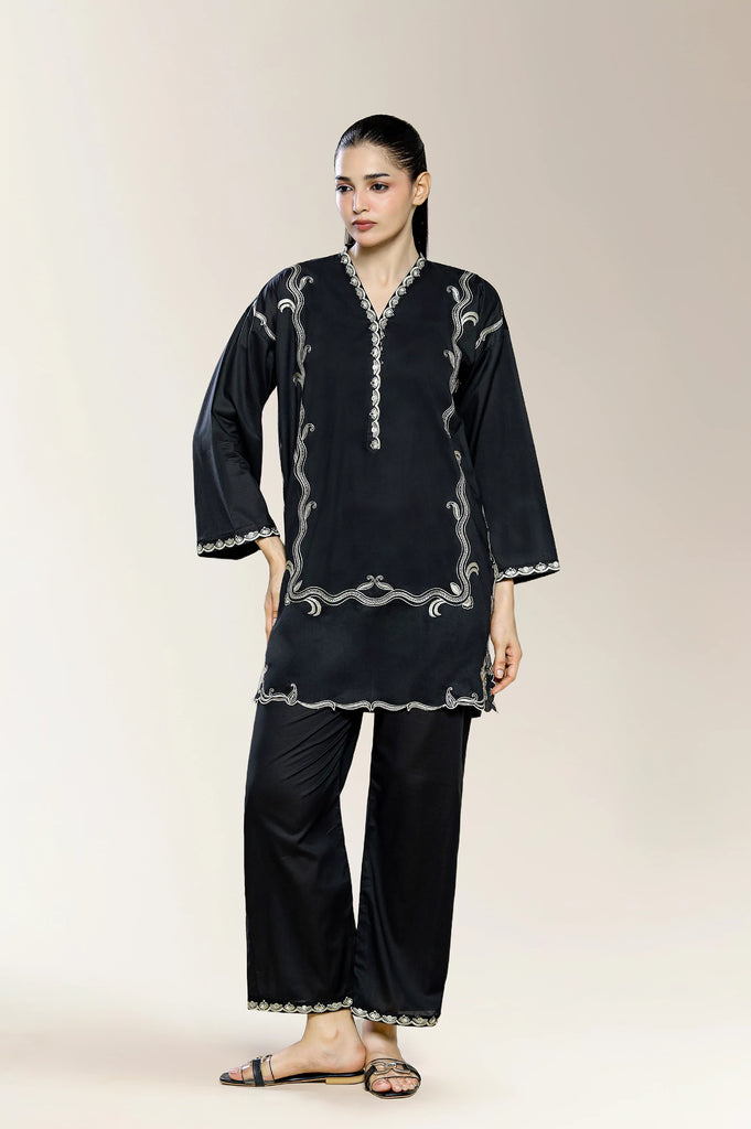 Embroidered Black 2PC