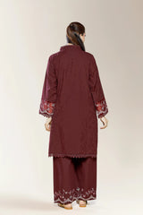 Embroidered Maroon 2PC