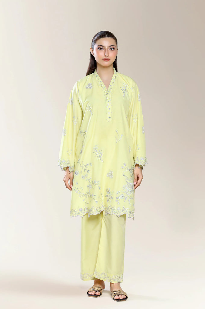 Embroidered Yellow 2PC