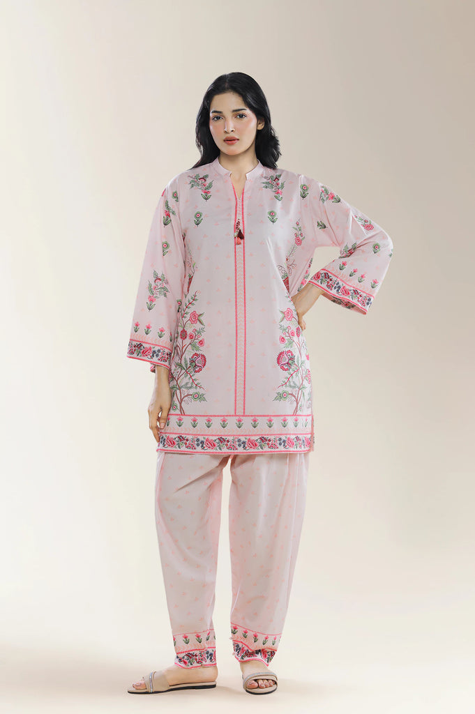 Embroidered Pink 2PC
