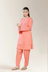 Embroidered Coral 2PC