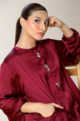 Printed Maroon 2PC
