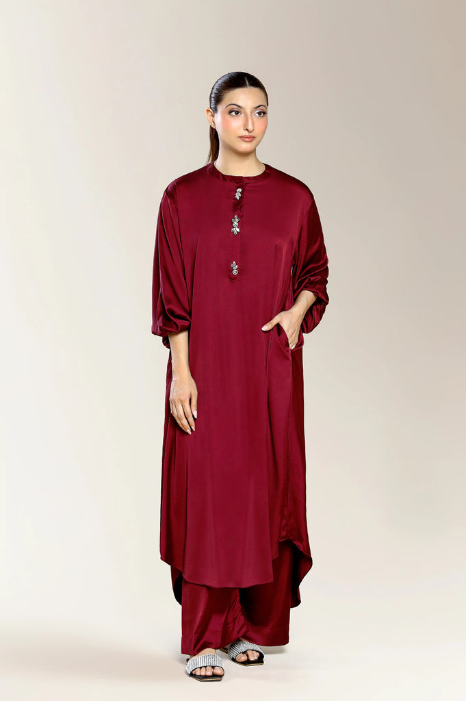 Printed Maroon 2PC