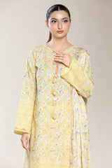 Embroidered Yellow 3PC