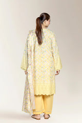 Embroidered Yellow 3PC