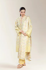Embroidered Yellow 3PC