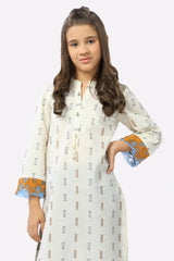 Ivory Jacquard Printed Teens Kurti From Sohaye By Diners