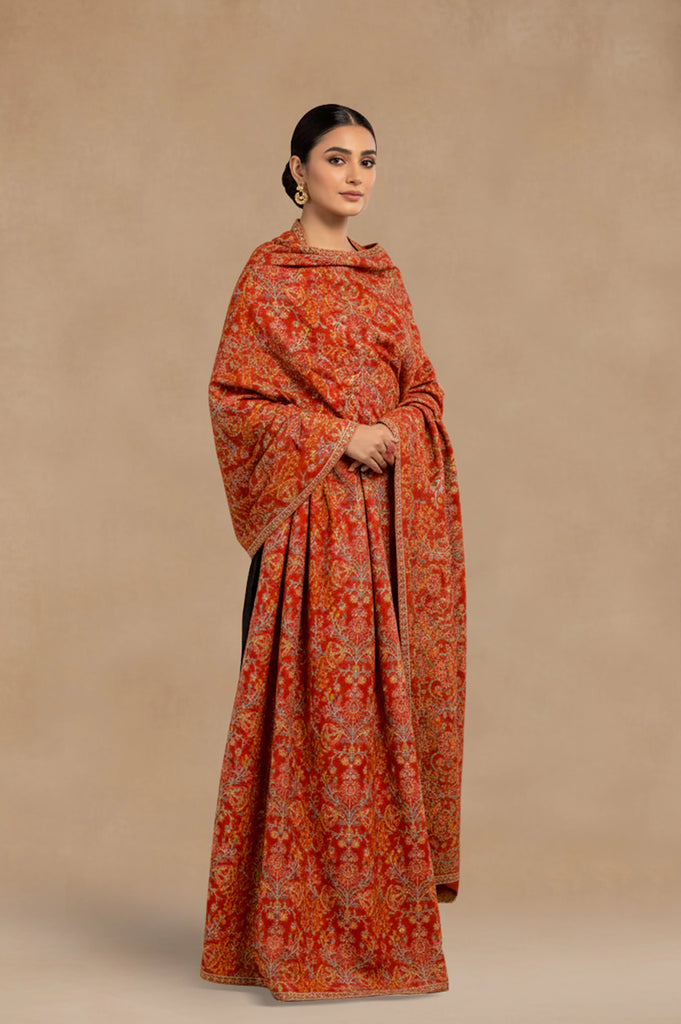 Red Embroidered Shawl