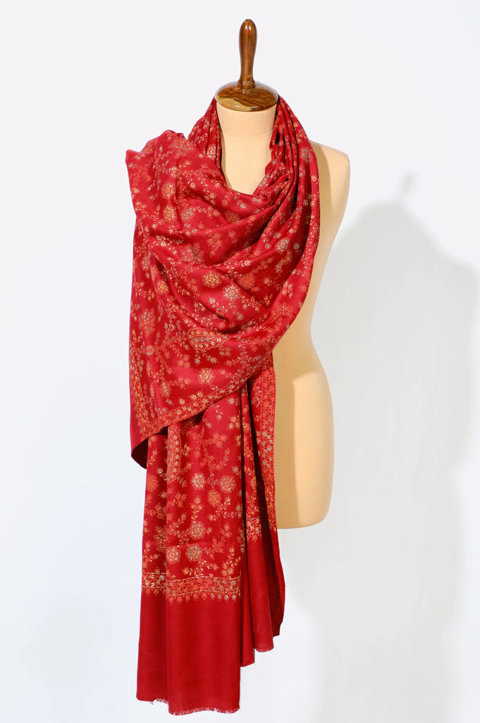 Red Embroidered Shawl