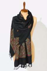 Black Embroidered Shawl