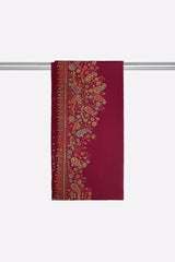 Hand Embroidered Shawl-Dark Pink